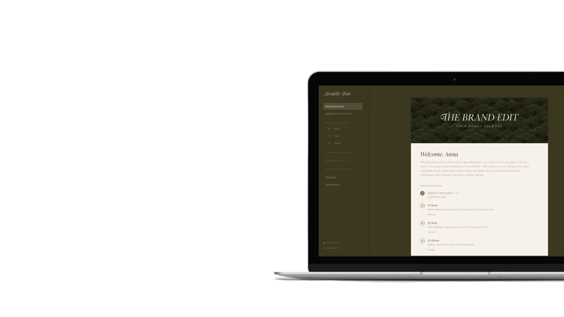 The Brand Journal—your private digital guide through the process