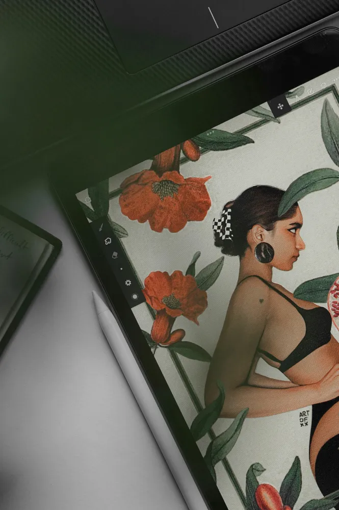 The Unfolding – visual direction on tablet