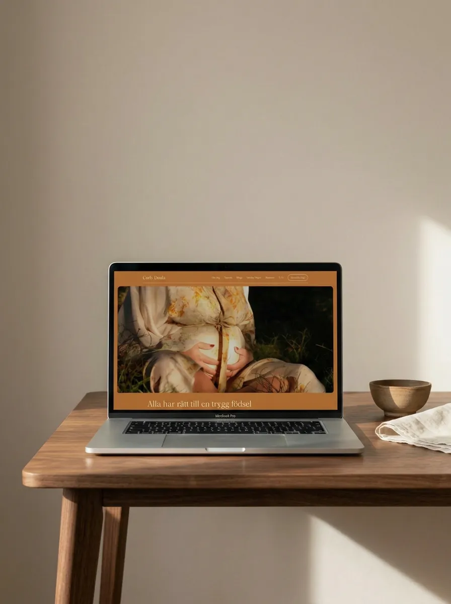 Curly Doula shown on a phone